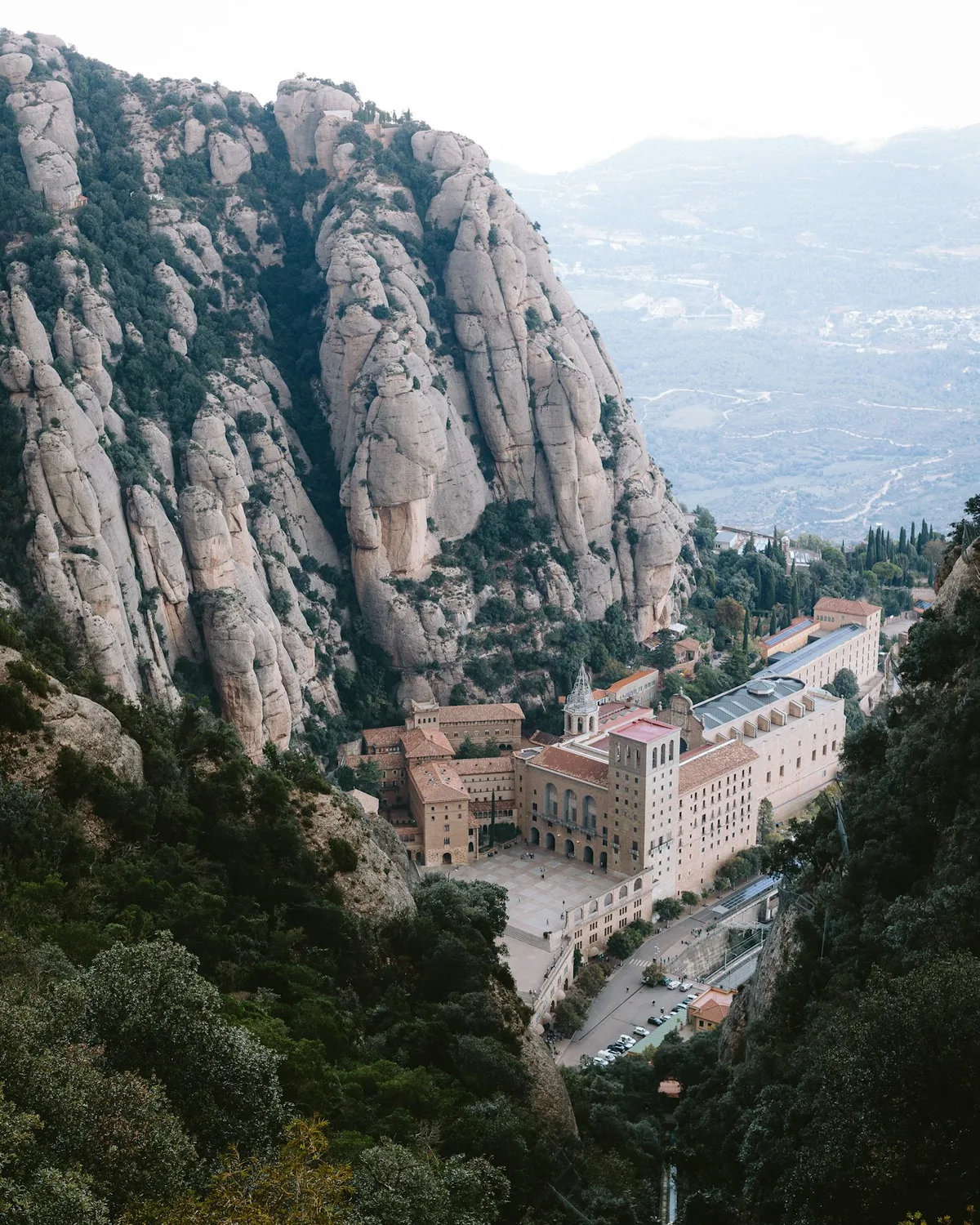 Montserrat monastery beneath its distinctive rocky mountain peaks